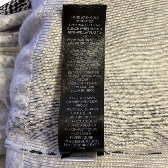 White House Black Market Beaded Fringe Cardigan | Black & White | Size L - Picture 7 of 9